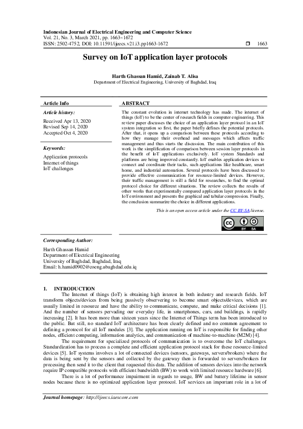 (PDF) A survey on IoT application layer protocols
