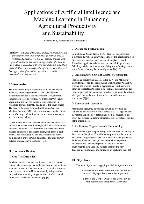 (PDF) Applications of Artificial Intelligence and Machine Learning in ...