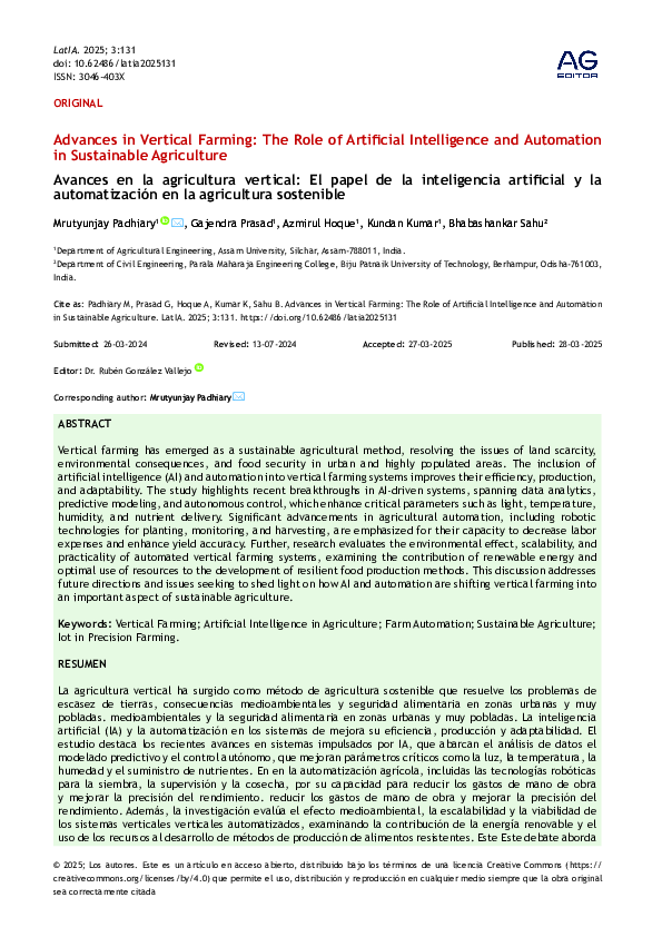(PDF) Advances in Vertical Farming: The Role of Artificial Intelligence ...