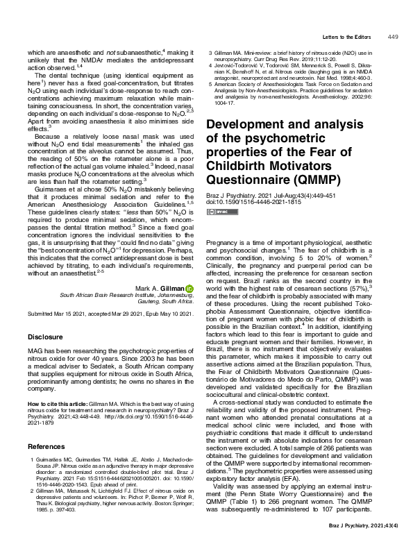 (PDF) Development and analysis of the psychometric properties of the ...