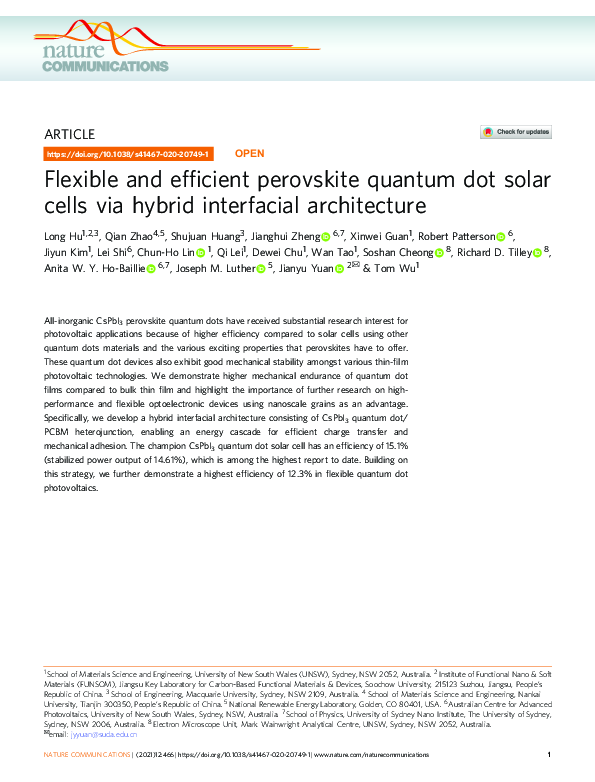 (PDF) Flexible and efficient perovskite quantum dot solar cells via ...