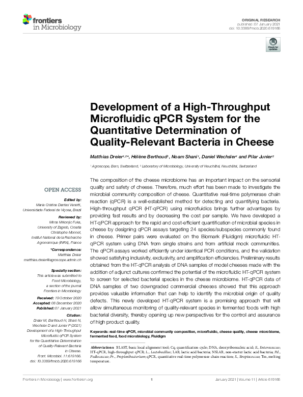 (PDF) Development of a High-Throughput Microfluidic qPCR System for the ...