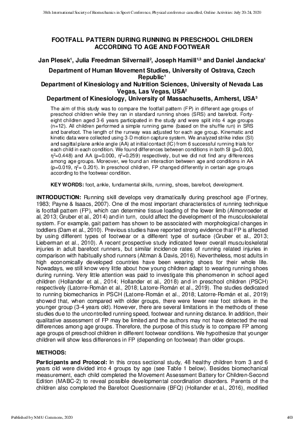 (PDF) Footfall Pattern During Running in Preschool Children According ...