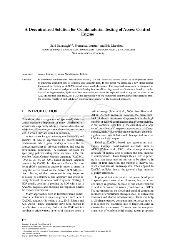 (PDF) A Decentralized Solution for Combinatorial Testing of Access ...