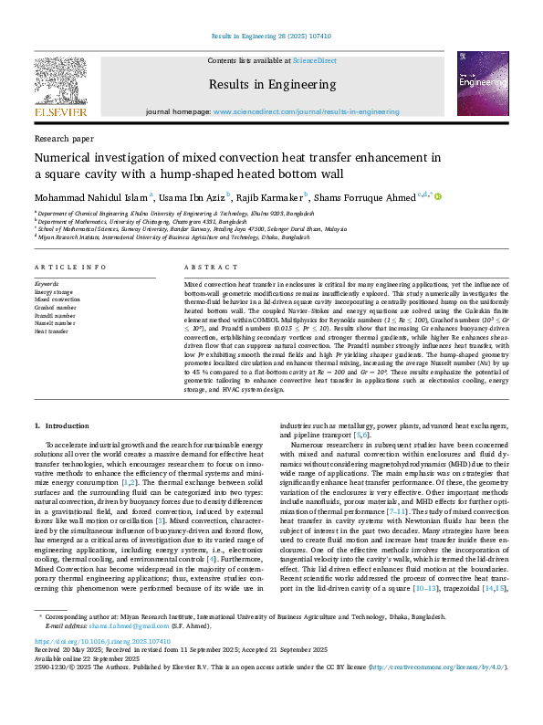 (PDF) Numerical investigation of mixed convection heat transfer ...