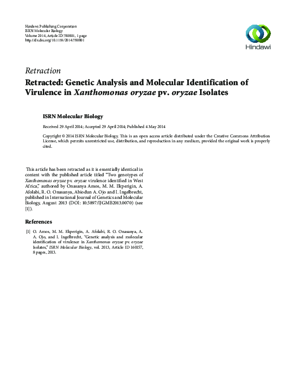 (PDF) Genetic Analysis and Molecular Identification of Virulence in ...
