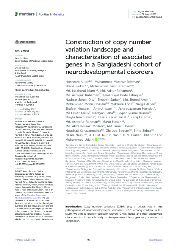 (PDF) Construction of copy number variation landscape and ...