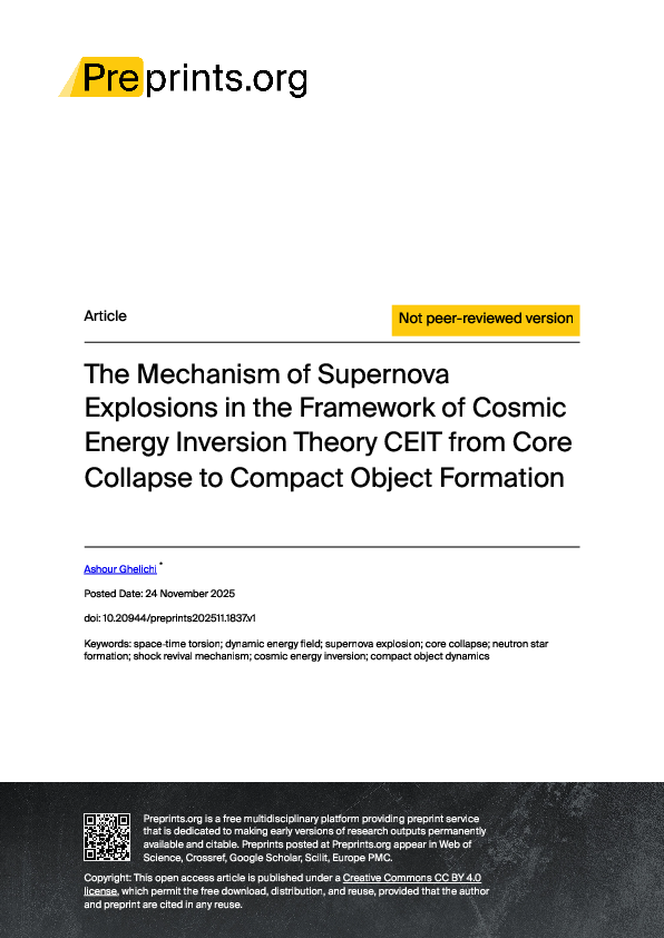 (PDF) The Mechanism of Supernova Explosions in the Framework of Cosmic ...
