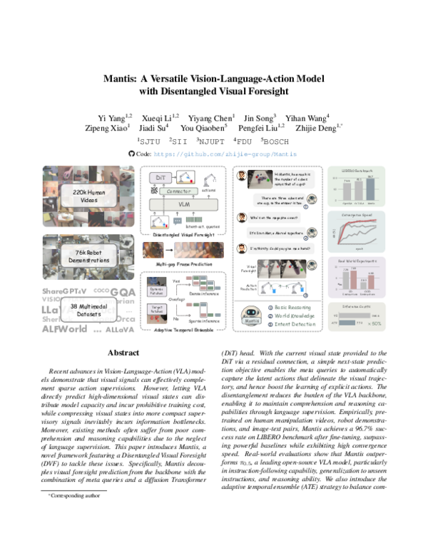 (PDF) Mantis: A Versatile Vision-Language-Action Model with ...