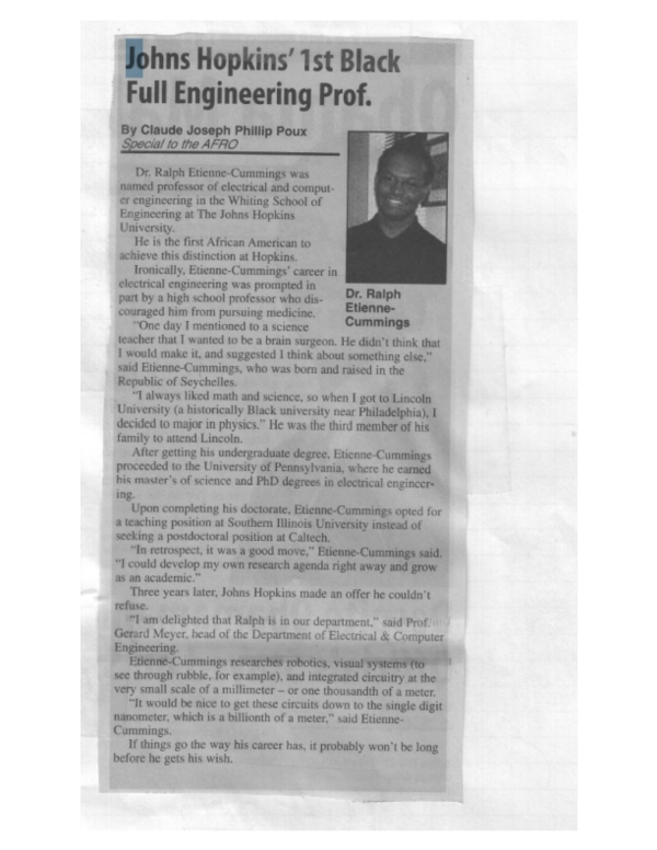 (PDF) Ralph Etienne-Cummings - First Black Engineering Professor at ...