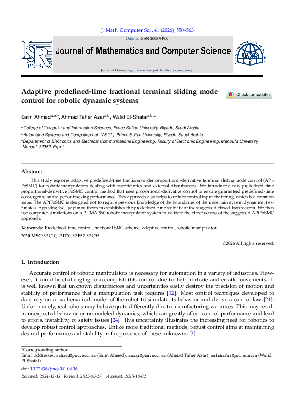 (PDF) Adaptive predefined-time fractional terminal sliding mode control ...