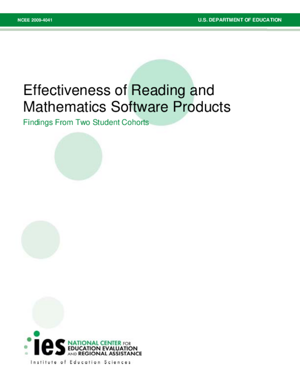 (PDF) Effectiveness of Reading and Mathematics Software Products ...