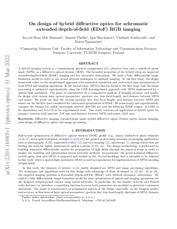 (PDF) On design of hybrid diffractive optics for achromatic extended ...