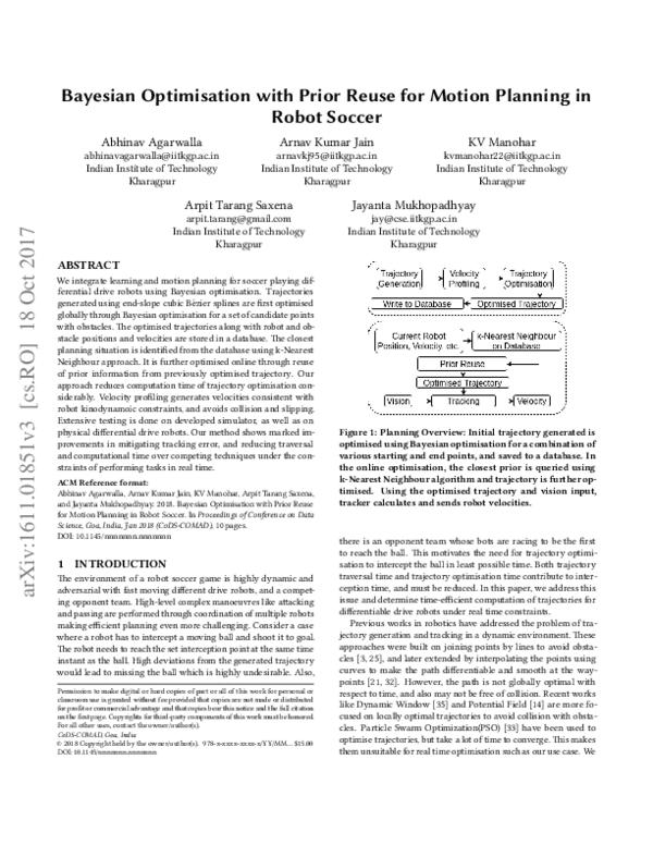 (PDF) Bayesian optimisation with prior reuse for motion planning in ...