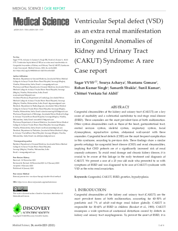 (PDF) Ventricular Septal defect (VSD) as an extra renal manifestation ...