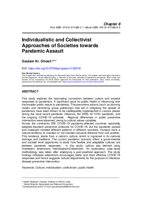 (PDF) Individualistic and Collectivist Approaches of Societies towards ...