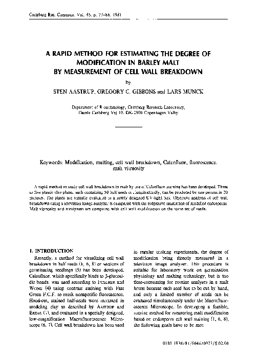 (PDF) A rapid method for estimating the degree of modification in ...
