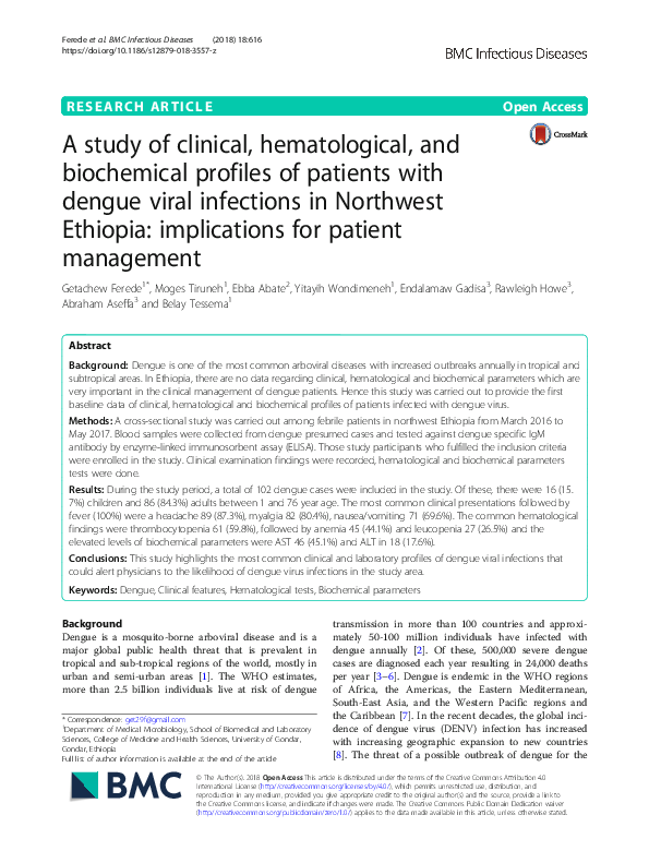 (PDF) A study of clinical, hematological, and biochemical profiles of ...