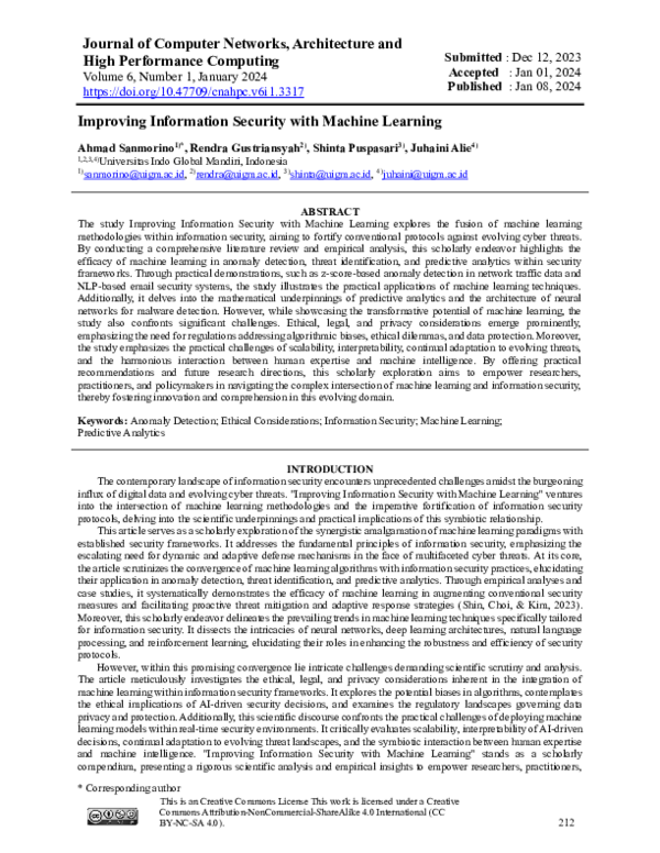 (PDF) Improving Information Security with Machine Learning