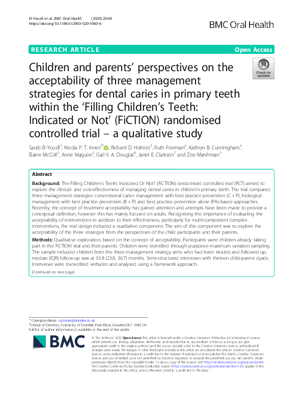 (PDF) Children and parents’ perspectives on the acceptability of three ...