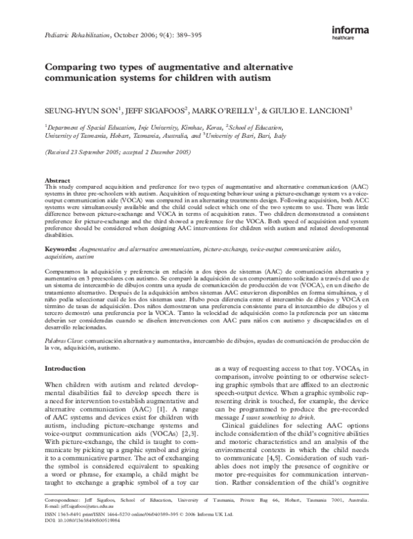 (PDF) Comparing two types of augmentative and alternative communication ...