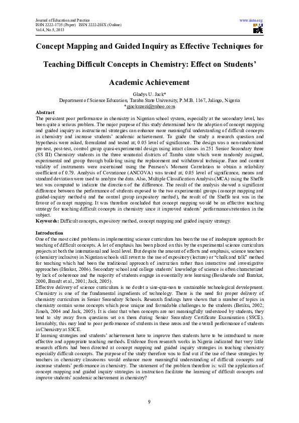 (PDF) Concept Mapping and Guided Inquiry as Effective Techniques for ...