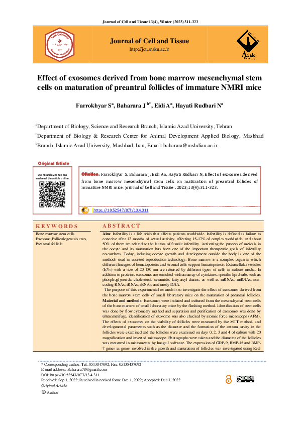 (PDF) Effect of exosomes derived from bone marrow mesenchymal stem ...