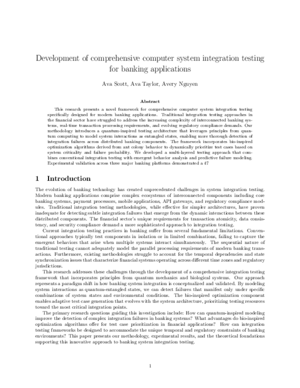 (PDF) Development of comprehensive computer system integration testing ...