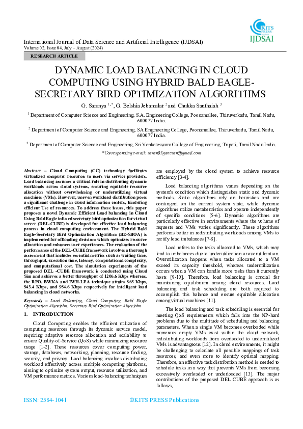 (PDF) Dynamic load balancing in cloud computing using hybrid bald eagle ...