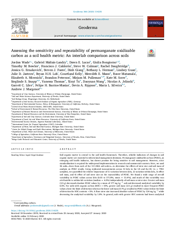 (PDF) Assessing the sensitivity and repeatability of permanganate ...