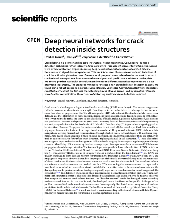 (PDF) Deep Neural Networks for Crack Detection Inside Structures