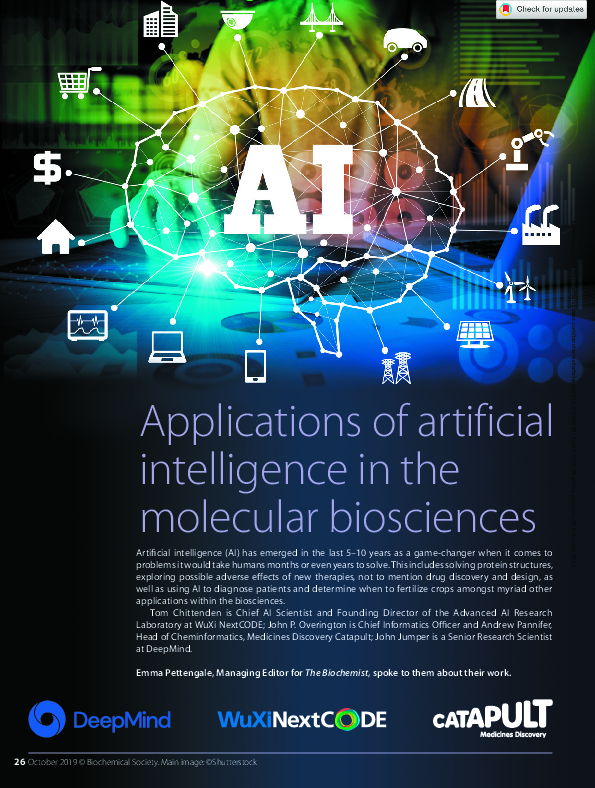 (PDF) Applications of artificial intelligence in the molecular biosciences