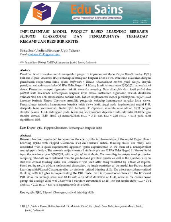 (PDF) Implementasi model project based learning berbasis flipped ...