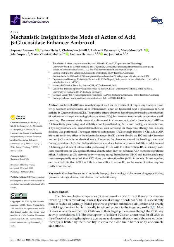 (PDF) Mechanistic Insight into the Mode of Action of Acid β-Glucosidase ...