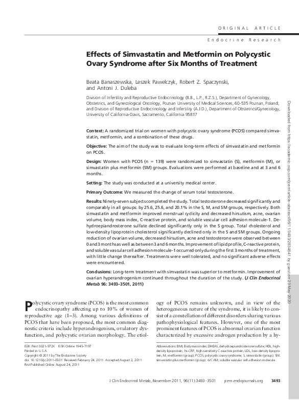 (PDF) Effects of Simvastatin and Metformin on Polycystic Ovary Syndrome ...
