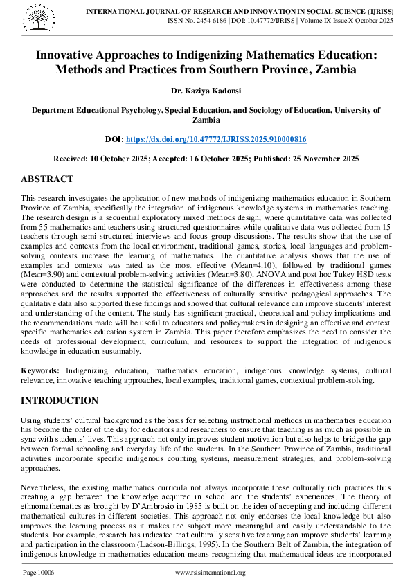 (PDF) Innovative Approaches to Indigenizing Mathematics Education ...