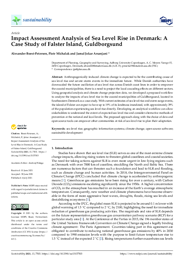 (PDF) Impact Assessment Analysis of Sea Level Rise in Denmark: A Case ...