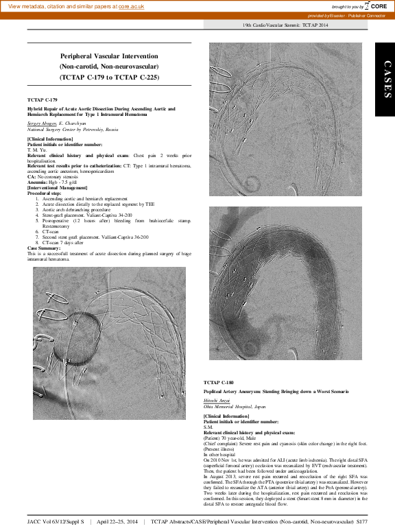 (PDF) TCTAP C-179 Hybrid Repair of Acute Aortic Dissection During ...