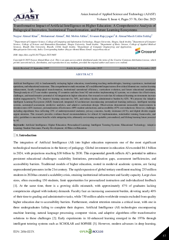 (PDF) Transformative Impact of Artificial Intelligence on Higher ...