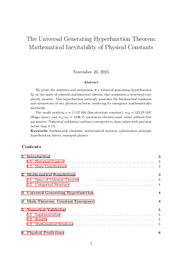 (PDF) The Universal Generating Hyperfunction Theorem: Mathematical ...
