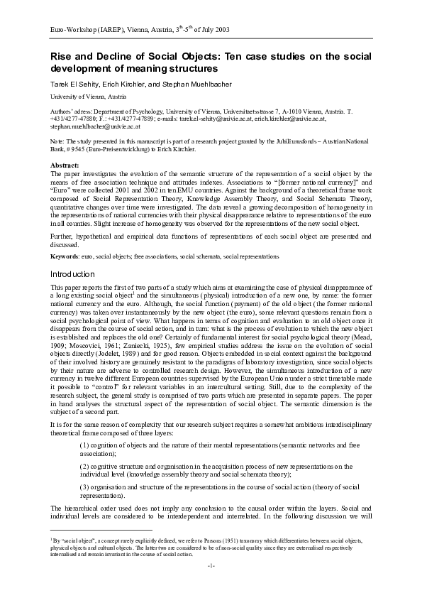 (PDF) Rise and Decline of Social Objects: Ten case studies on the ...