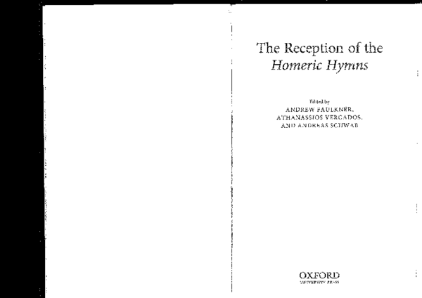 (PDF) The Reception of the Homeric Hymns in Aelius Aristides