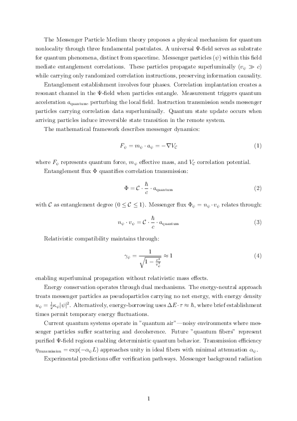 (PDF) Giving Form to the Phantom A Nonlocal Theory Based on a Messenger ...