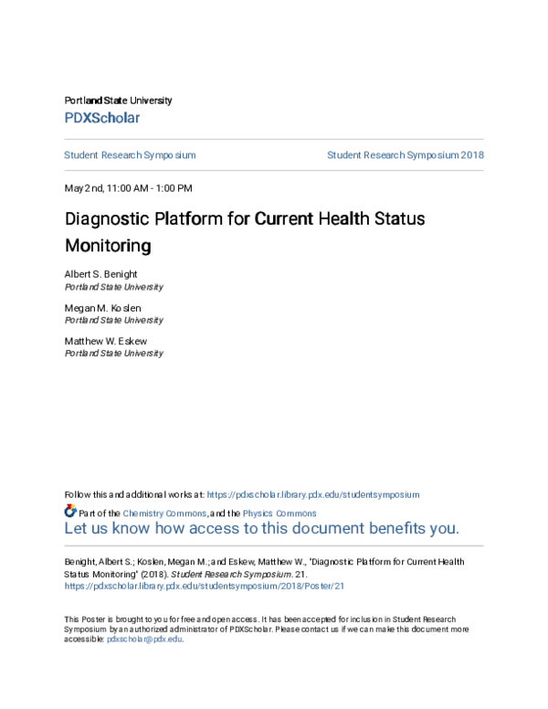 (PDF) Diagnostic Platform for Current Health Status Monitoring