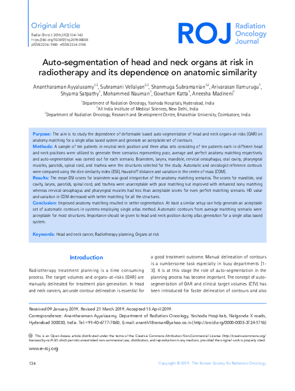 (PDF) Auto-segmentation of head and neck organs at risk in radiotherapy ...