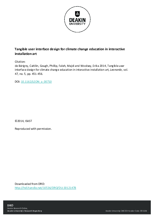 (PDF) Tangible User Interface Design for Climate Change Education in ...