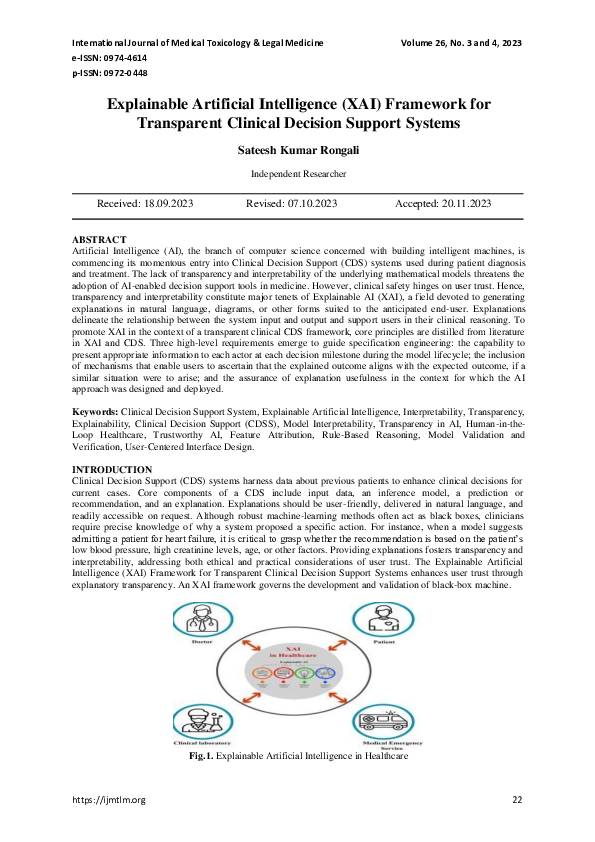 (PDF) Explainable Artificial Intelligence (XAI) Framework for ...