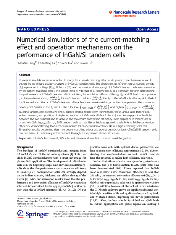(PDF) Numerical simulations of the current-matching effect and ...