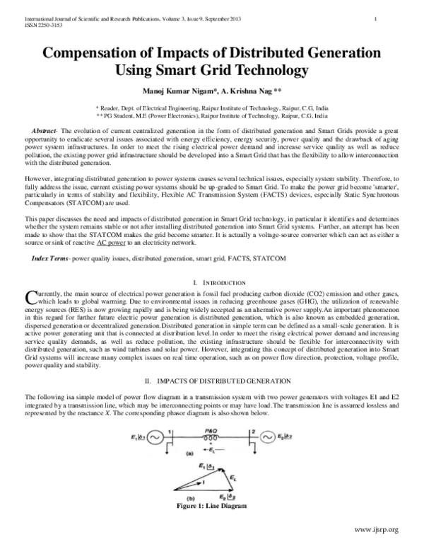(PDF) Compensation of Impacts of Distributed Generation Using Smart ...