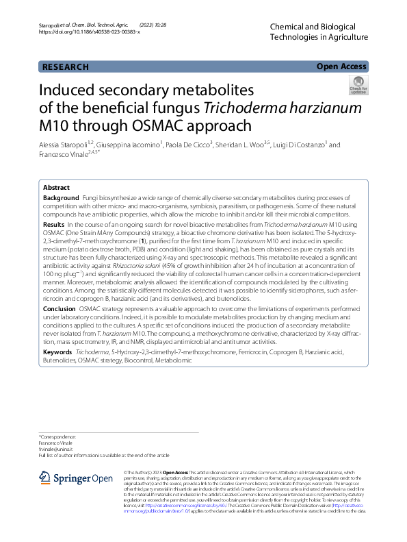 (PDF) Induced secondary metabolites of the beneficial fungus ...